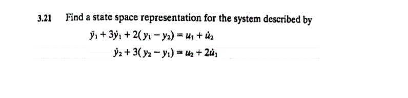 Solved 3.21 Find a state space representation for the system | Chegg.com