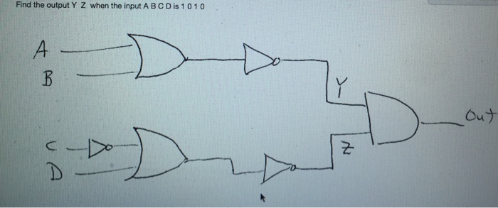 Solved Find The Output Y Z When The Input A B C D Is 1 0 1 0 | Chegg.com