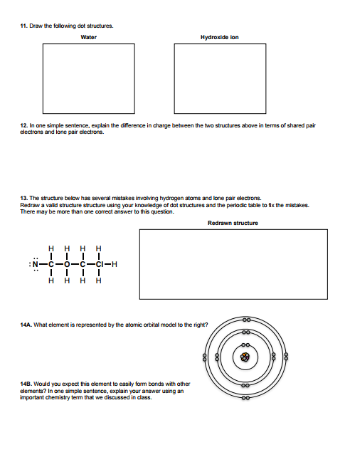 Solved 11. Draw the following dot structures. Water | Chegg.com