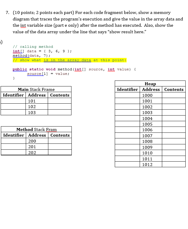 7. (10 points; 2 points each part) For each code | Chegg.com