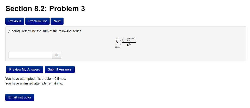 Solved Section 8.2: Problem 3 Previous Problem List Next (1 | Chegg.com