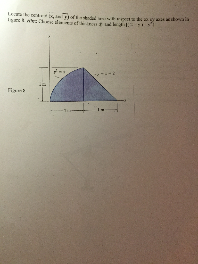 Solved Locate The Centroid X And Y Of The Shaded Area