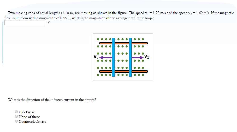 Solved Two moving rods of equal lengths (1.10 m) are moving