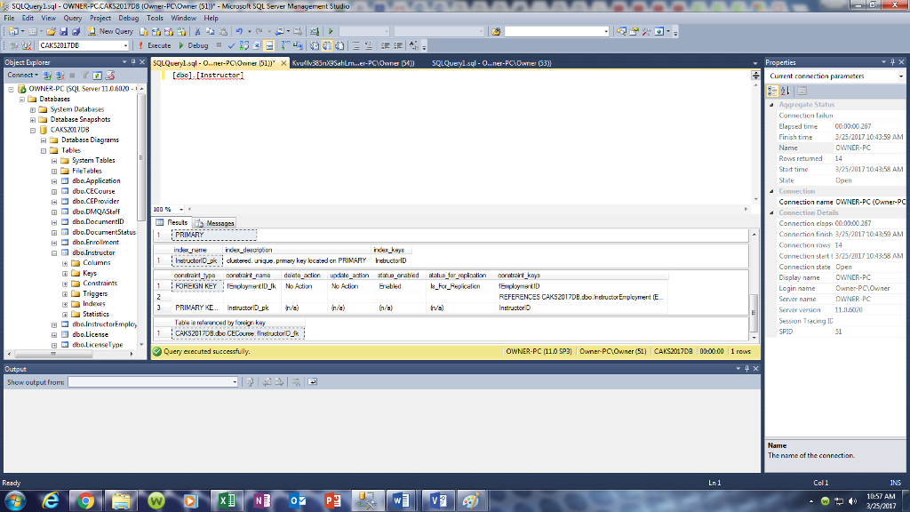 Write a definition Description for the three tables | Chegg.com