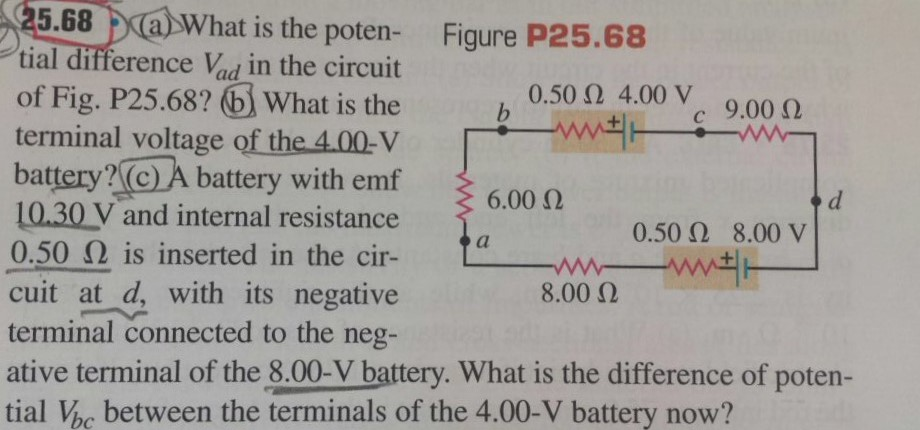 Solved Question involving internal resistance of batteries | Chegg.com