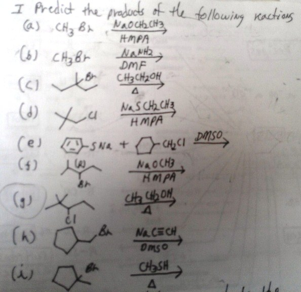 Solved I predict the products of the following reactions | Chegg.com