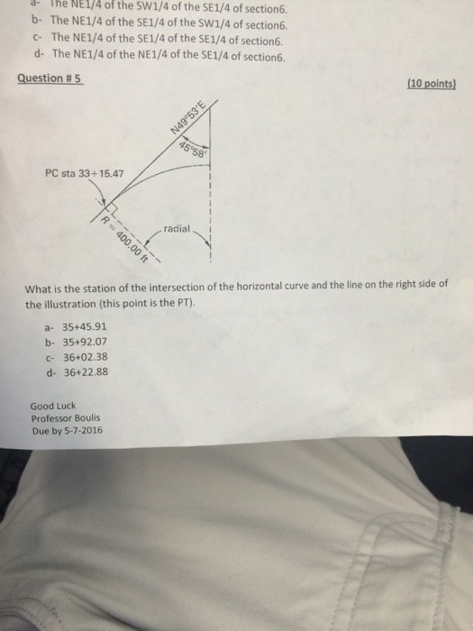 Solved What is the station of the intersection of the | Chegg.com