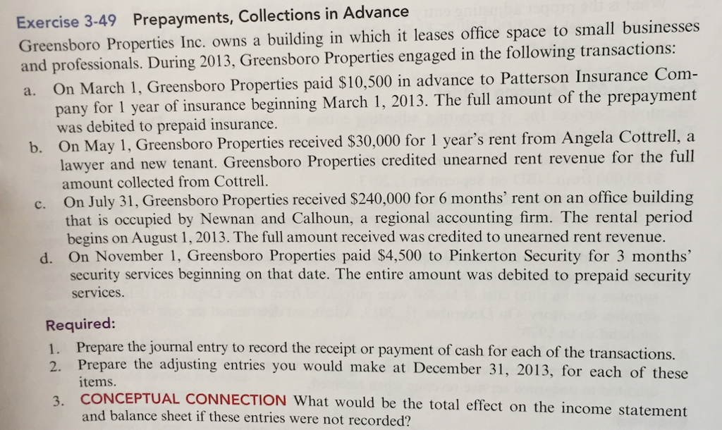 Solved Greensboro Properties Inc. owns a building in which