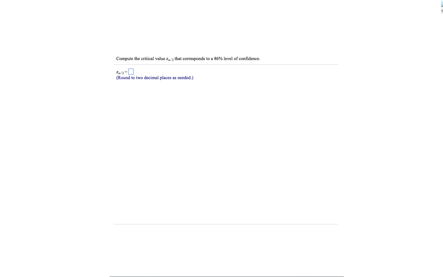 Solved Compute the critical value Z alpha/2 that corresponds