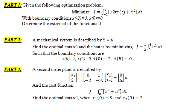 PART1 Given The Following Optimization Problem. | Chegg.com