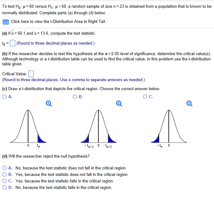Solved To test H_0 mu = 60 versus mu