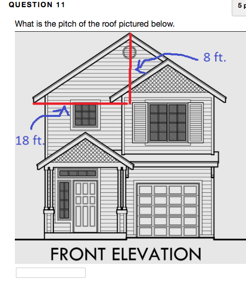 Solved QUESTION 11 5 P What is the pitch of the roof | Chegg.com