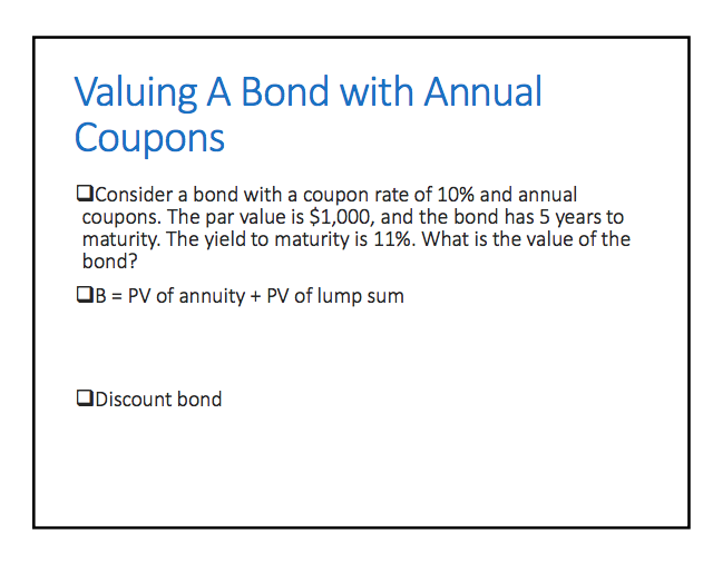 Solved Valuing A Bond With Annual Coupons Consider A Bond | Chegg.com