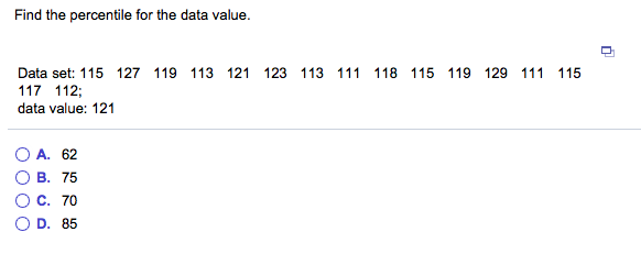 Find The Percentile For The Data Value