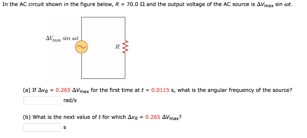 Solved In The Ac Circuit Shown In The Figure Below R 70 0