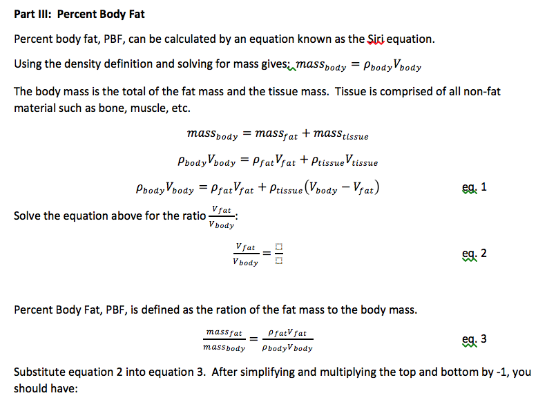 Solved Percent body fat, PBF, can be calculated by an