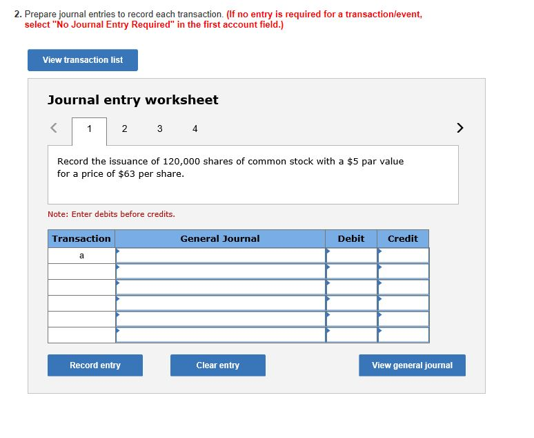 Solved: For Above Journal Entry Worksheet: 1. Record The I... | Chegg.com