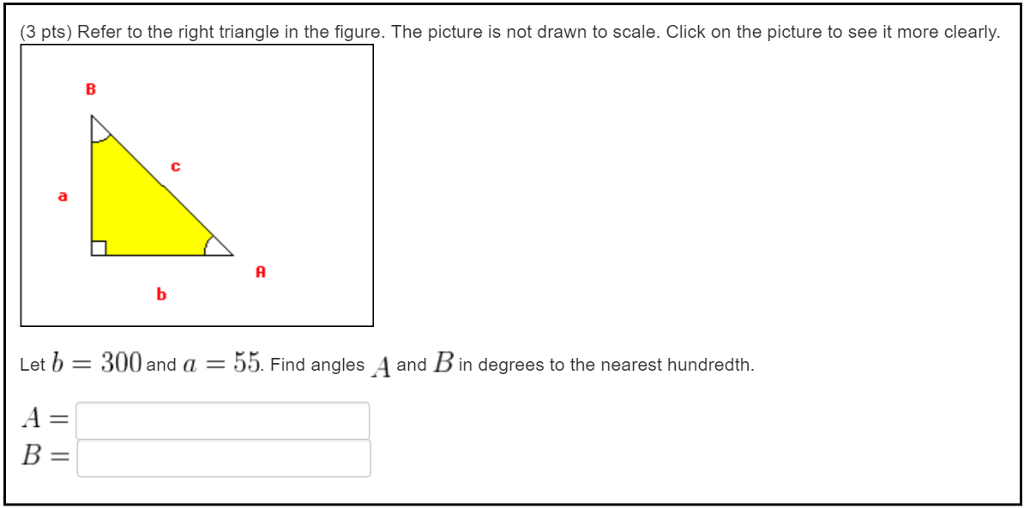 Solved (3 pts) Refer to the right triangle in the figure. | Chegg.com