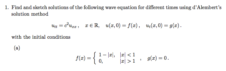 Solved wave 1. Find and sketch solutions of the following | Chegg.com