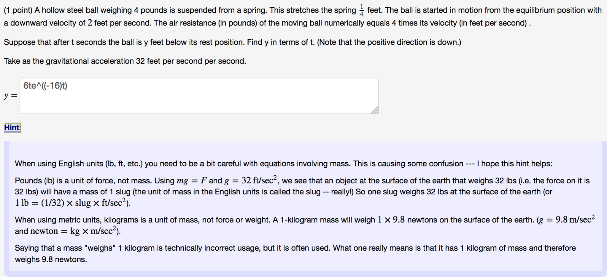 solved-a-hollow-steel-ball-weighing-4-pounds-is-suspended-chegg