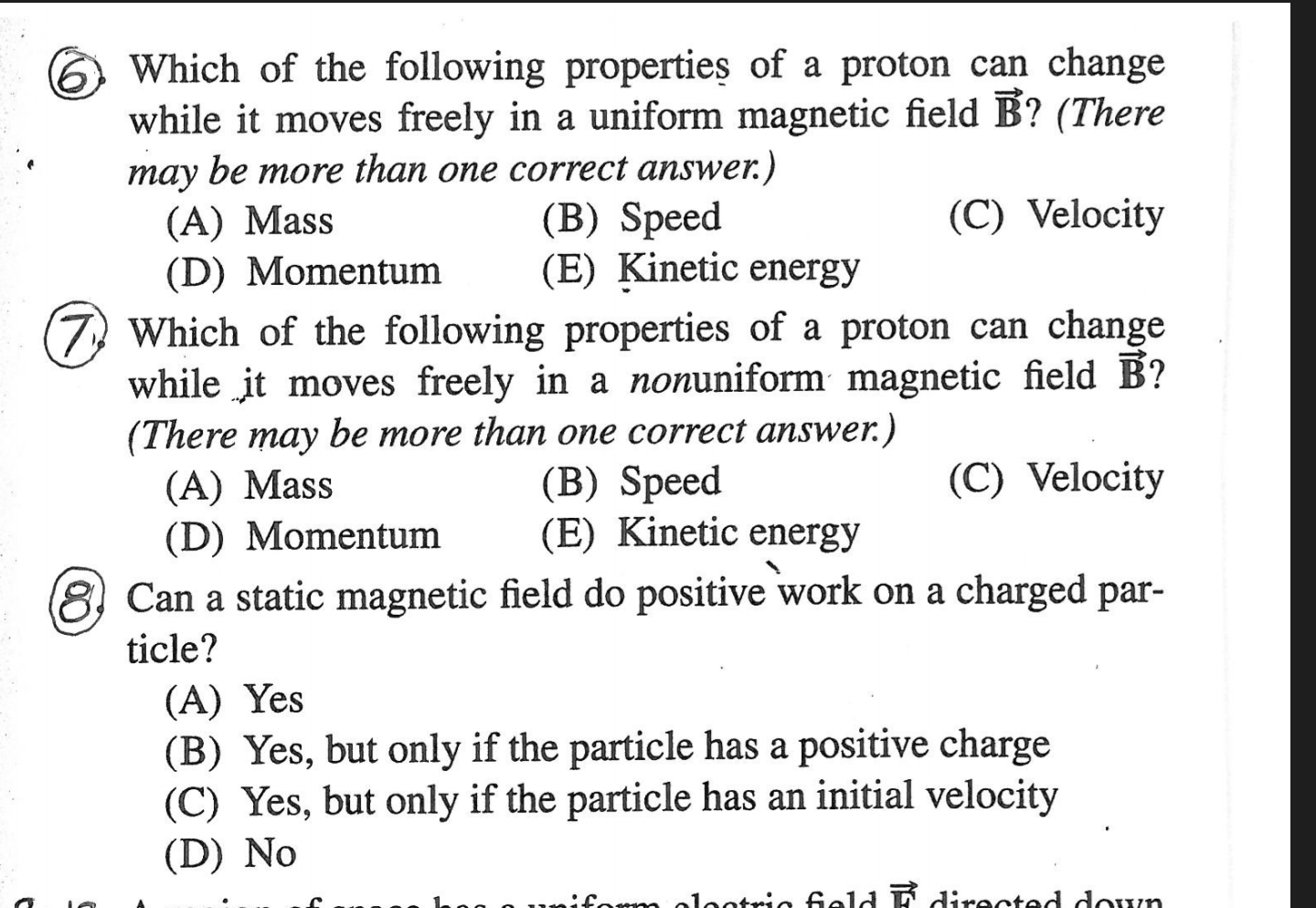 Solved Which of the following properties of a proton can