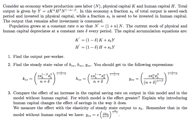 Solved Consider an economy where production uses labor (N), | Chegg.com