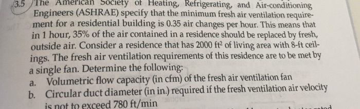 Solved The American Society of Heating, Refrigerating, and