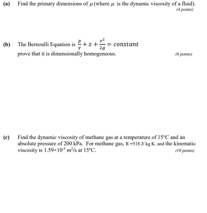 Solved Find the primary dimensions of μ (where μ is the