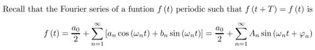 Keywords: Fourier series, plot, impulse function, | Chegg.com