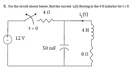 Solved 5. For the circuit shown below, find the current | Chegg.com