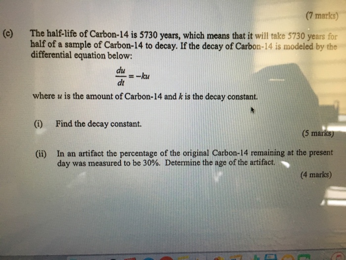 the-half-life-of-carbon-14-is-5730-years-which-means-chegg