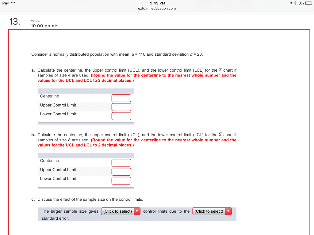 Solved Consider A Normally Distributed Population With Mean 6170