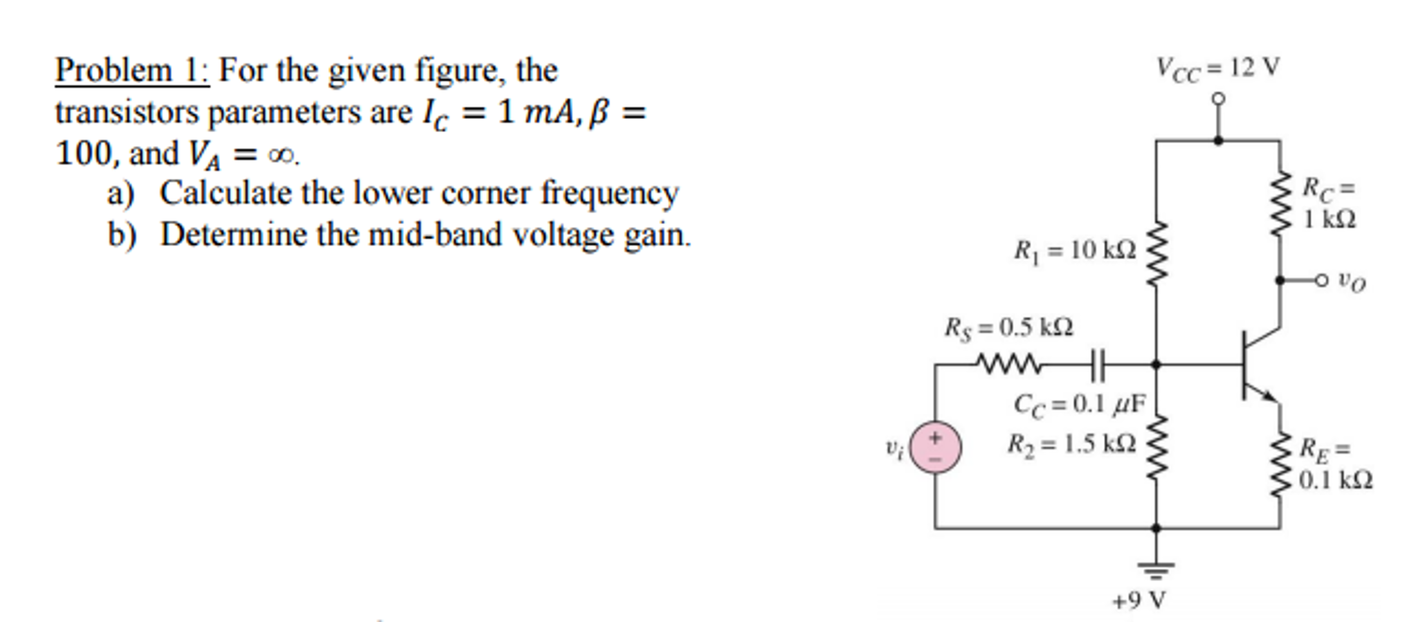 Solved For The Given Figure The Transistors Parameters And 3330