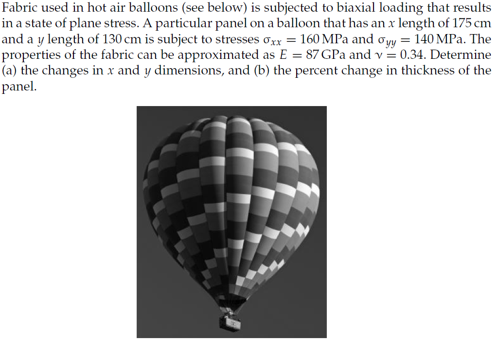 Solved Fabric used in hot air balloons (see below) is