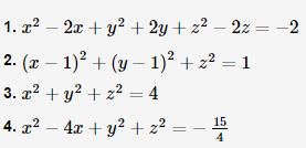 Solved Match the equations of the spheres with one of the | Chegg.com