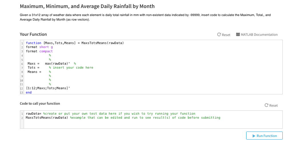 Solved Maximum, Minimum, and Average Daily Rainfall by Month | Chegg.com