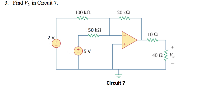Solved Find V0 in Circuit 7. Find Vo in the circuit | Chegg.com