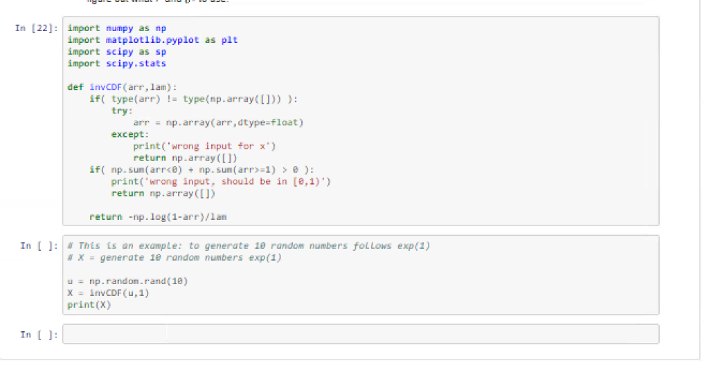 に-In(1-u) Which can be written in python as the | Chegg.com