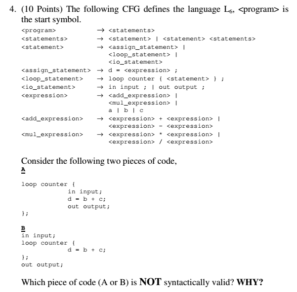 Solved The following CFG defines the language L6, | Chegg.com