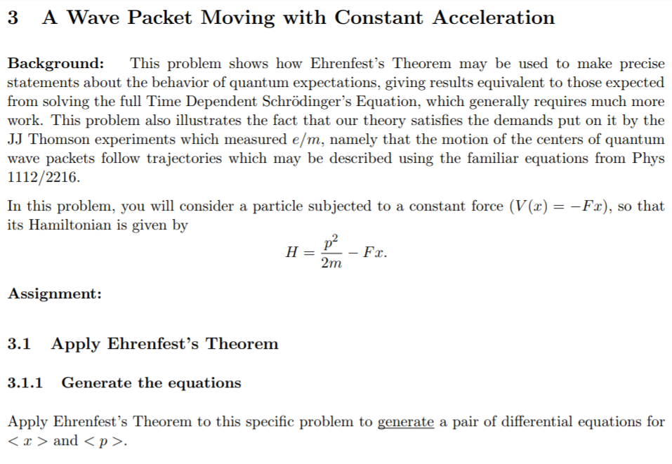 Solved 3 A Wave Packet Moving with Constant Acceleration | Chegg.com