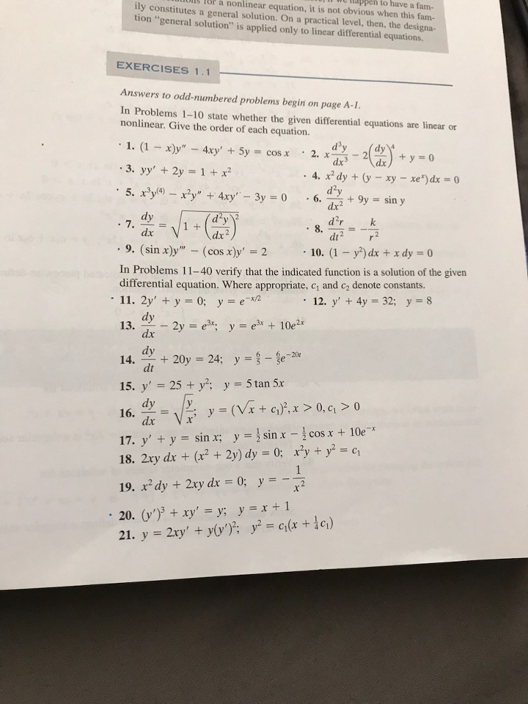 Solved In Problems 1-10 state whether the given differential | Chegg.com