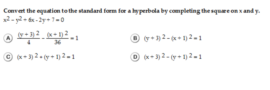 Solved Convert the equation to the standard form for a | Chegg.com