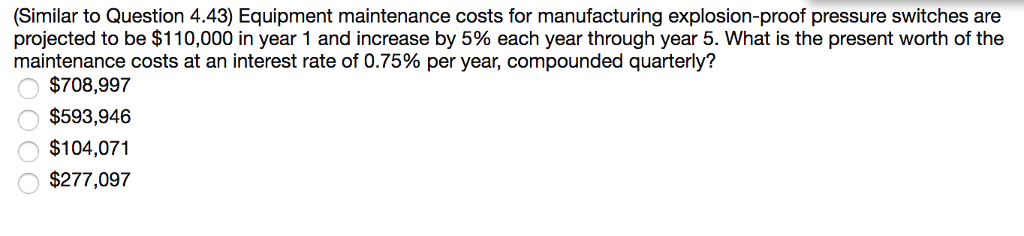 Equipment Maintenance Costs For Manufacturing 