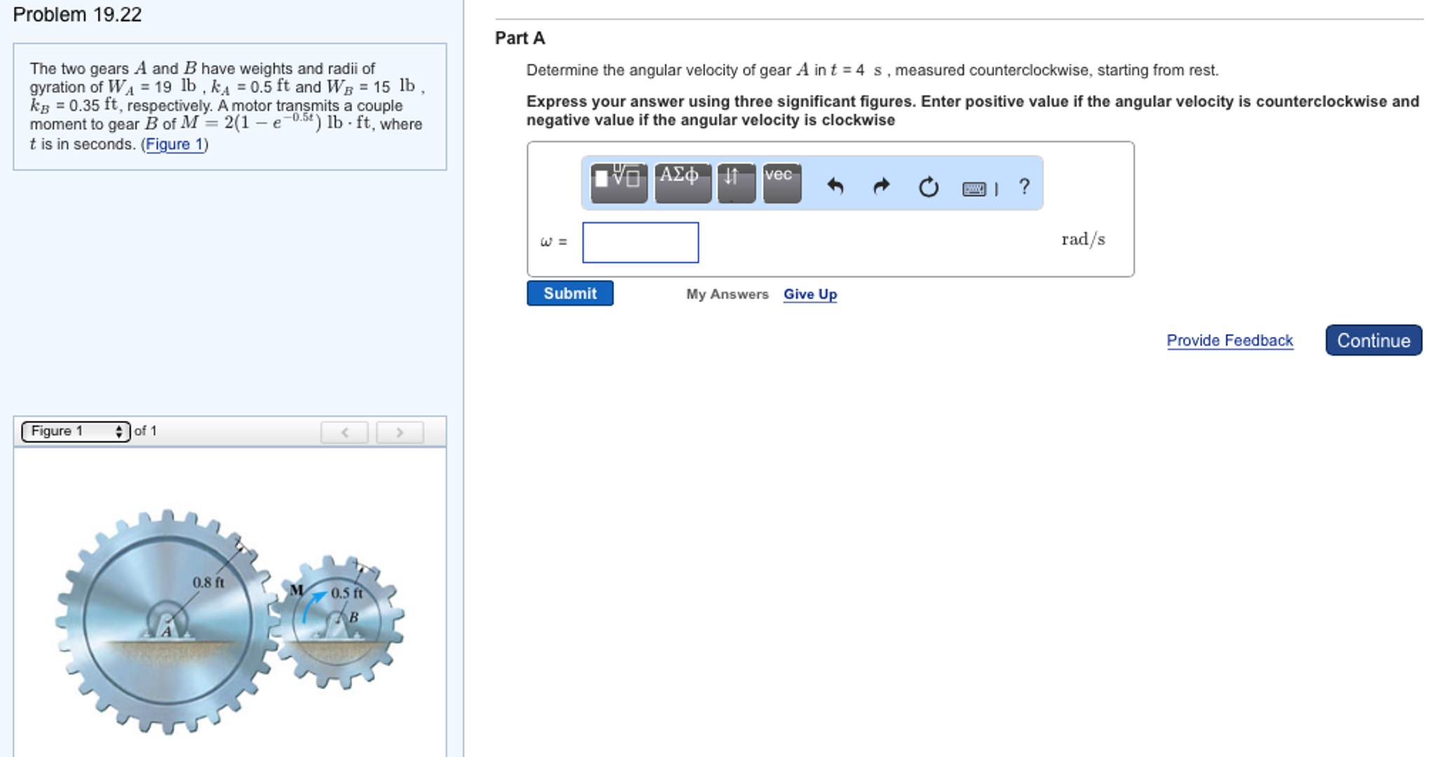 Solved The Two Gears A And B Have Weights And Radii Of | Chegg.com