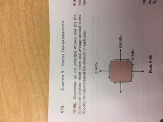 Solved Determine a the principal stresses and b the maximum | Chegg.com