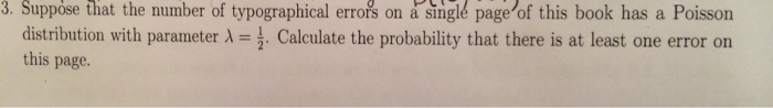 Solved 3. Suppose that the number of typographical errors on | Chegg.com