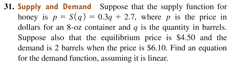 Solved 31. Supply and Demand Suppose that the supply | Chegg.com