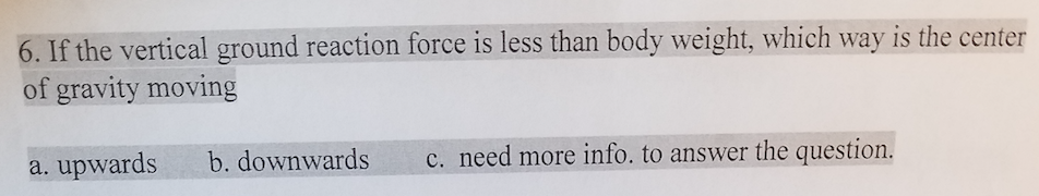 Solved If the vertical ground reaction force is less than | Chegg.com