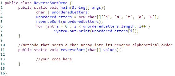 Solved java. Complete this code so that it prints the | Chegg.com