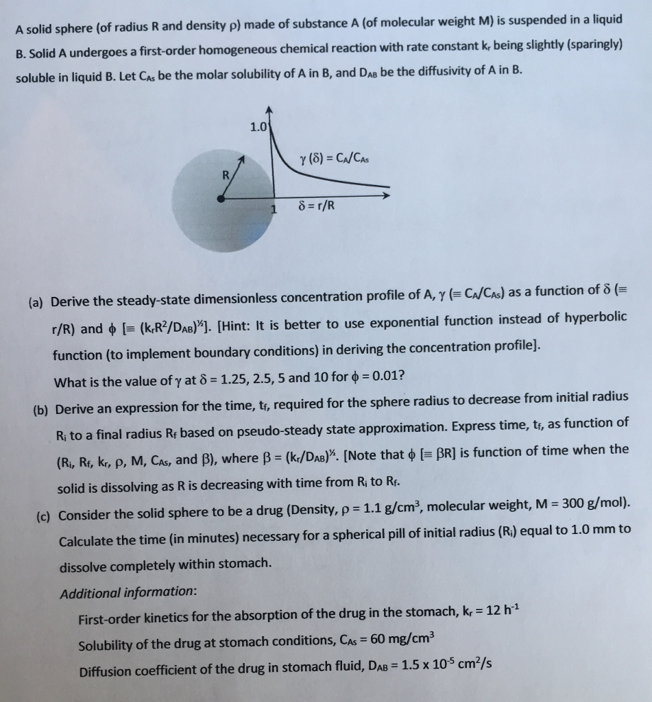 A Solid Sphere (of Radius R And Density Rho) Made Of | Chegg.com